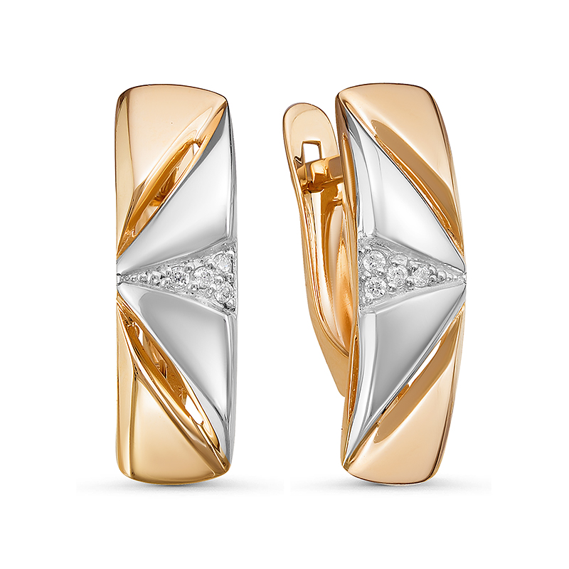 Серьги из золота с камнем Фианит фото, цены