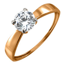 Кольцо из золота с камнем Фианит фото, цены