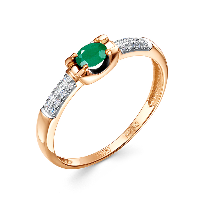 Кольцо из золота с камнем Бриллиант, Изумруд фото, цены