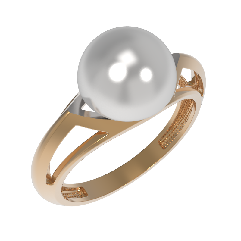Кольцо из золота с камнем Жемчуг фото, цены