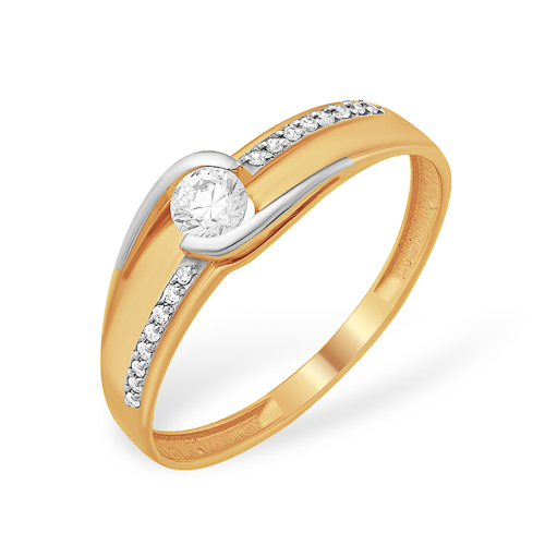 Кольцо из золота с камнем Фианит фото, цены