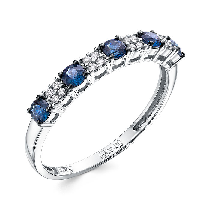 Кольцо из золота с камнем Бриллиант, Сапфир фото, цены