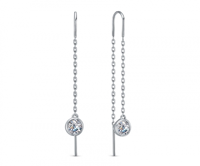 Продевки из серебра с камнем Фианит фото, цены