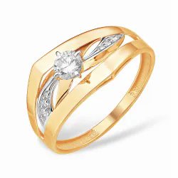 Кольцо из золота с камнем Фианит фото, цены