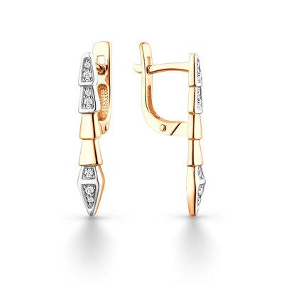 Серьги из золота с камнем Фианит фото, цены