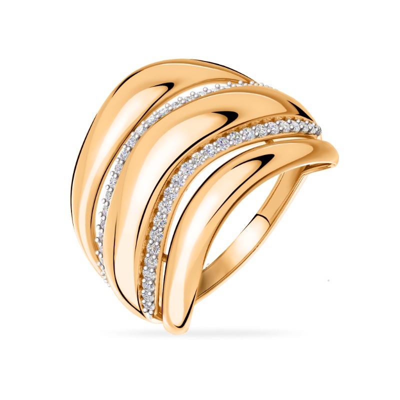 Кольцо из золота с камнем Фианит фото, цены