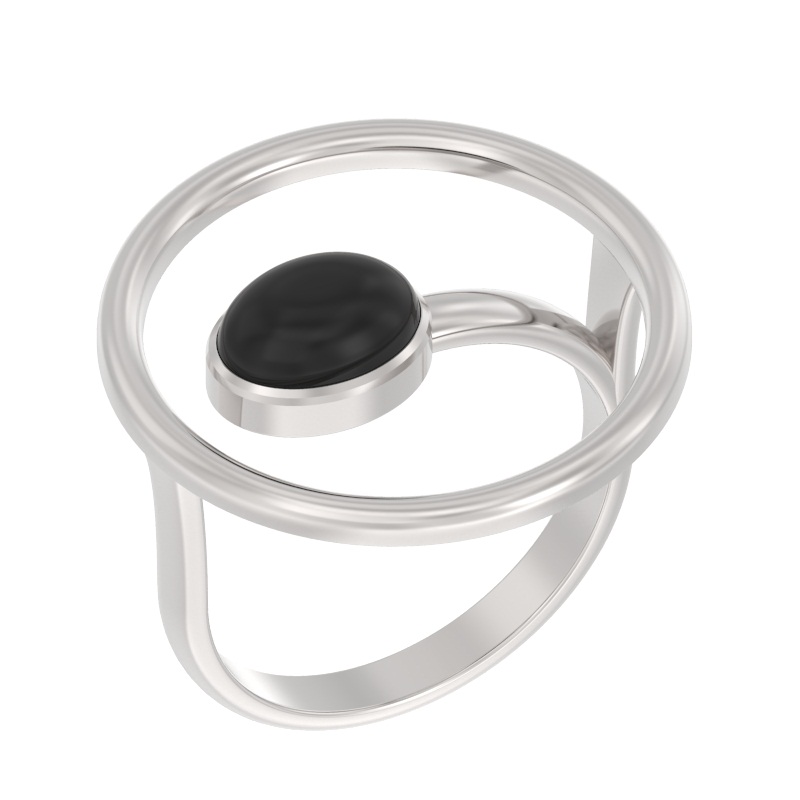 Кольцо из серебра с камнем Агат фото, цены