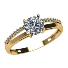 Кольцо из золота с камнем Фианит фото, цены