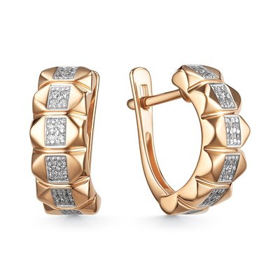 Серьги из золота с камнем Фианит фото, цены