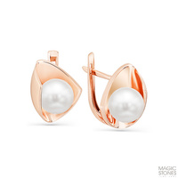 Серьги из золота с камнем Жемчуг фото, цены