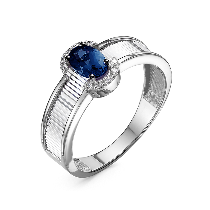 Кольцо из золота с камнем Бриллиант, Сапфир фото, цены