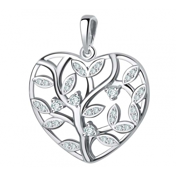 Подвеска из серебра с камнем Фианит фото, цены