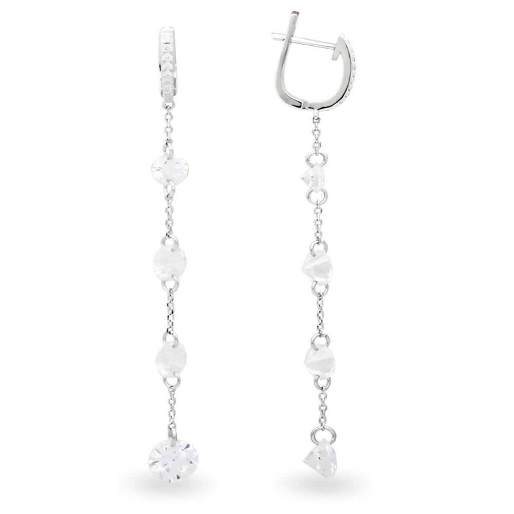 Серьги из серебра с камнем Фианит фото, цены