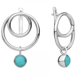 Серьги из серебра с камнем Опал иск. фото, цены