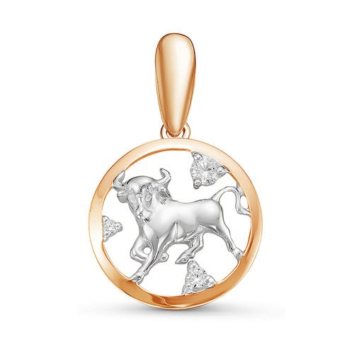 Знак из золота с камнем Фианит фото, цены