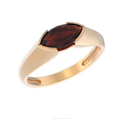 Кольцо из золота с камнем Гранат фото, цены