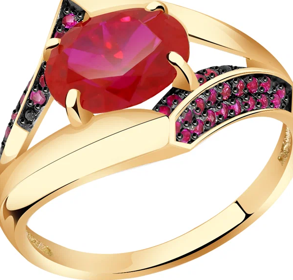 Кольцо из золота с камнем Цитрин, Фианит фото, цены