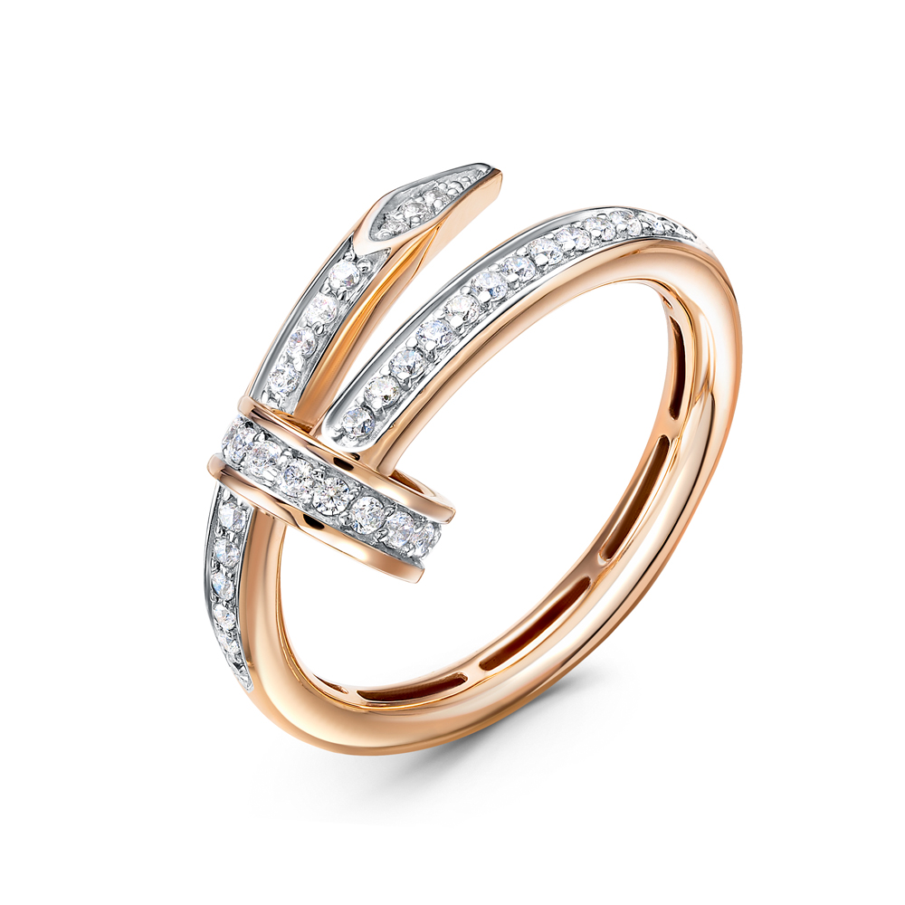 Кольцо из золота с камнем Фианит фото, цены