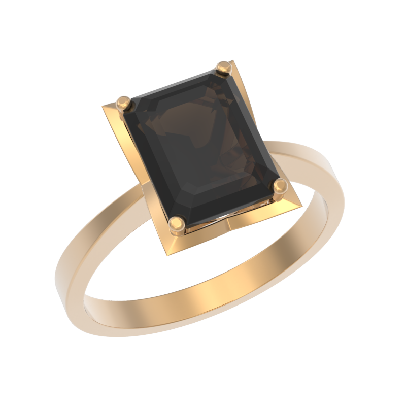 Кольцо из золота с камнем Раух-топаз фото, цены