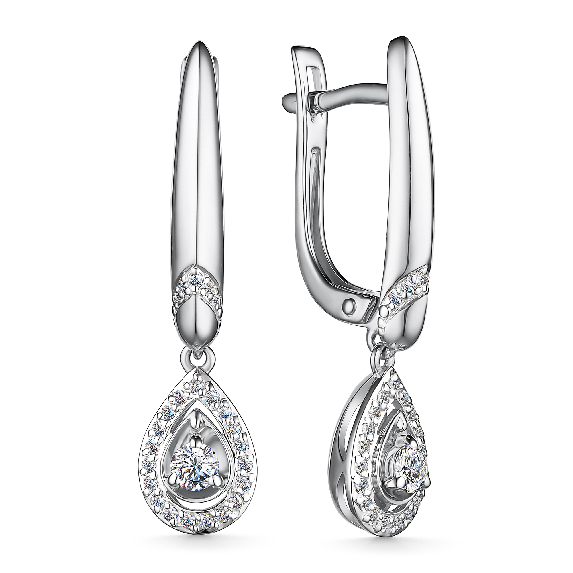 Серьги из золота с камнем Бриллиант фото, цены