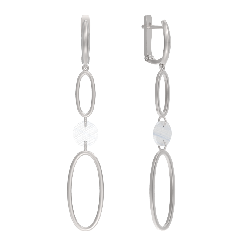 Серьги из серебра с камнем Перламутр фото, цены