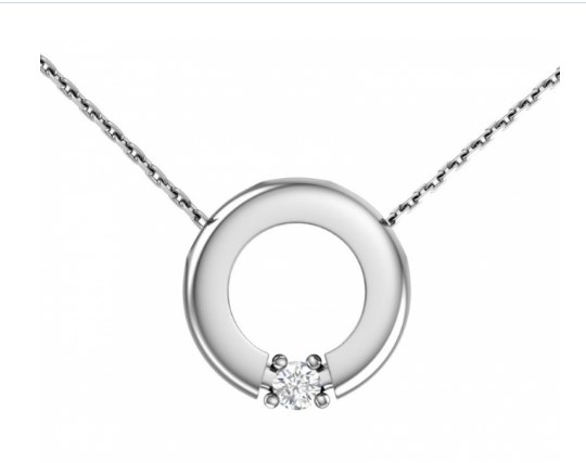 Колье из серебра с камнем Фианит фото, цены