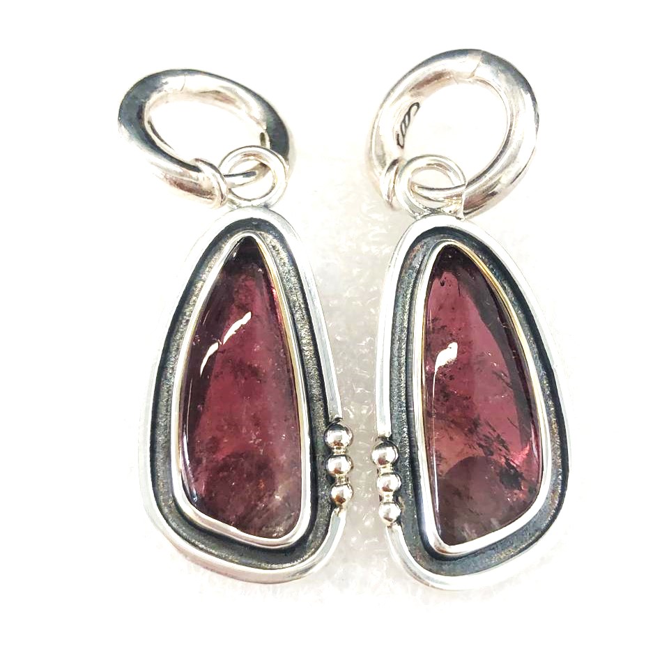 Серьги из серебра с камнем Турмалин фото, цены