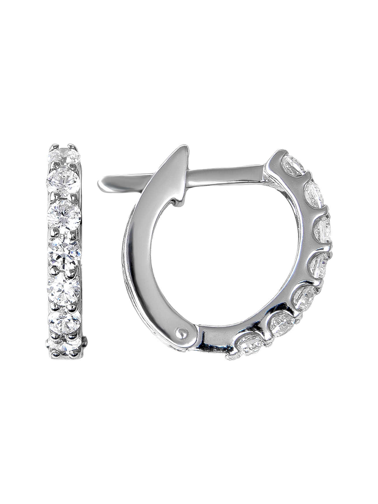 Серьги из серебра с камнем Фианит фото, цены