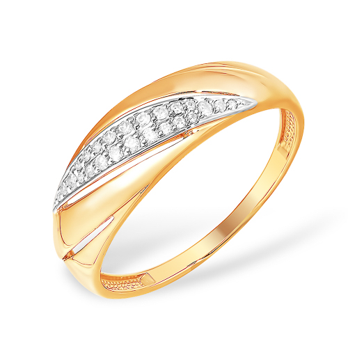 Кольцо из золота с камнем Фианит фото, цены