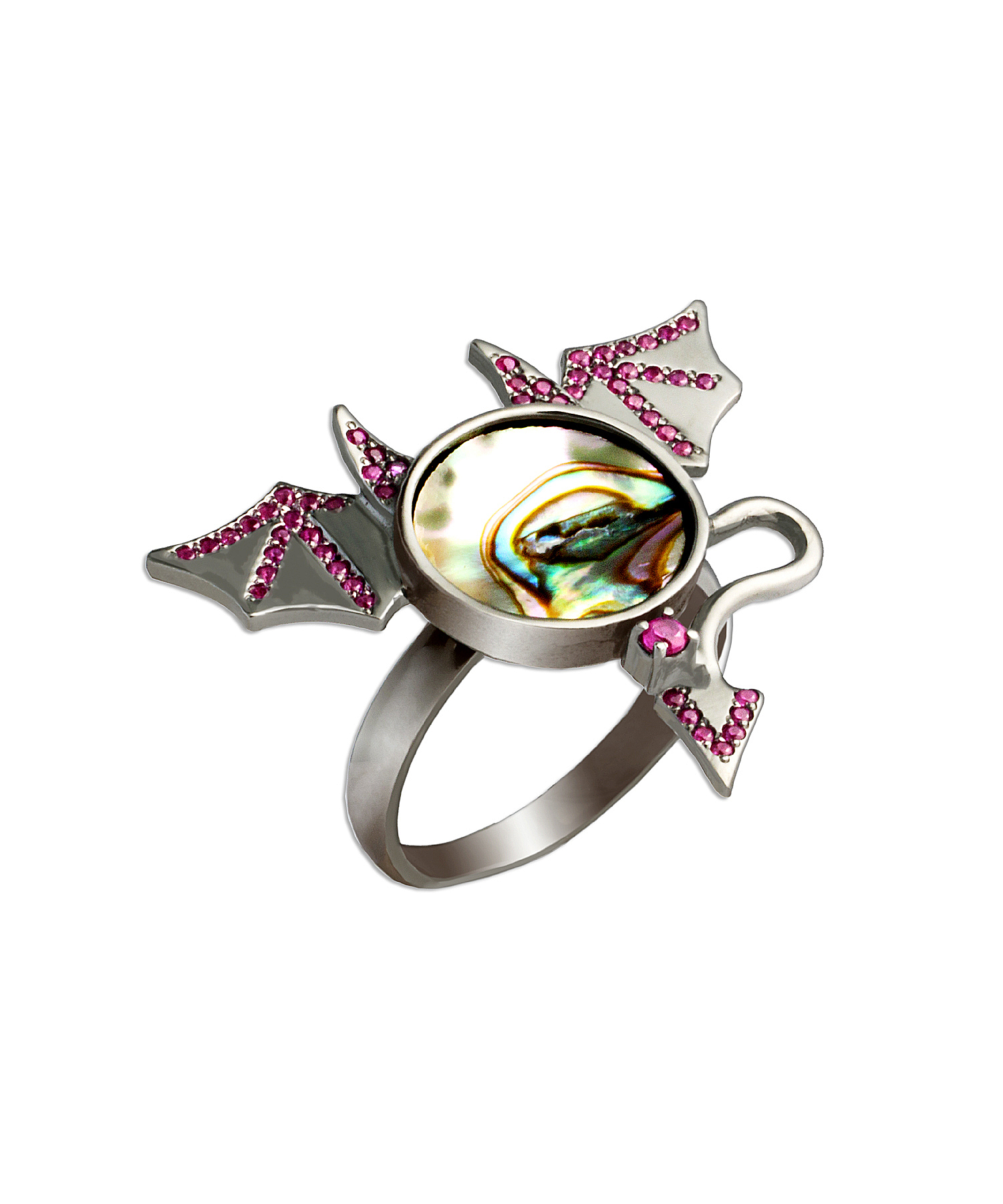 Кольцо из серебра с камнем Фианит, Перламутр фото, цены