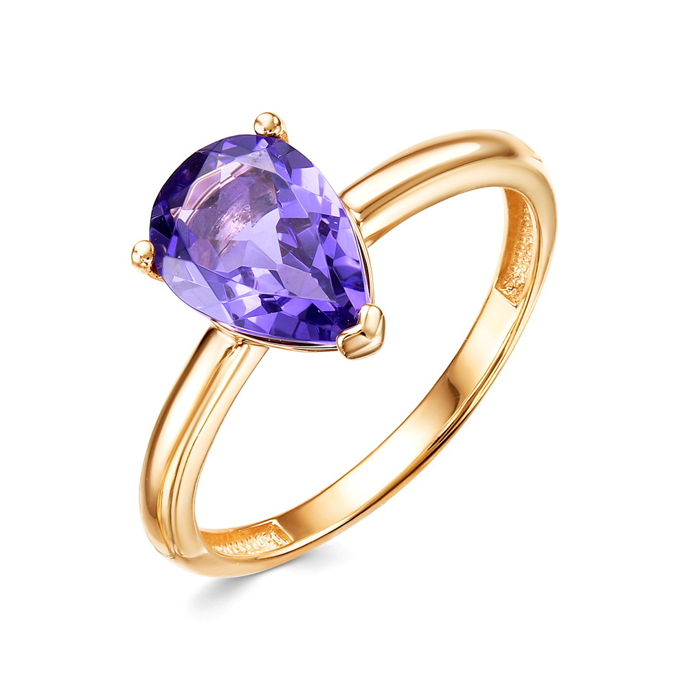 Кольцо из золота с камнем Танзанит синт. фото, цены