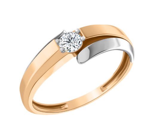 Кольцо из золота с камнем Фианит фото, цены