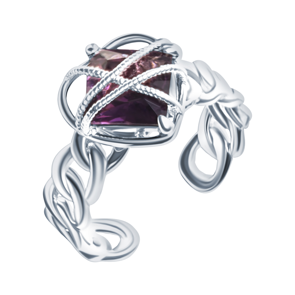 Кольцо из серебра с камнем Юв. стекло фото, цены