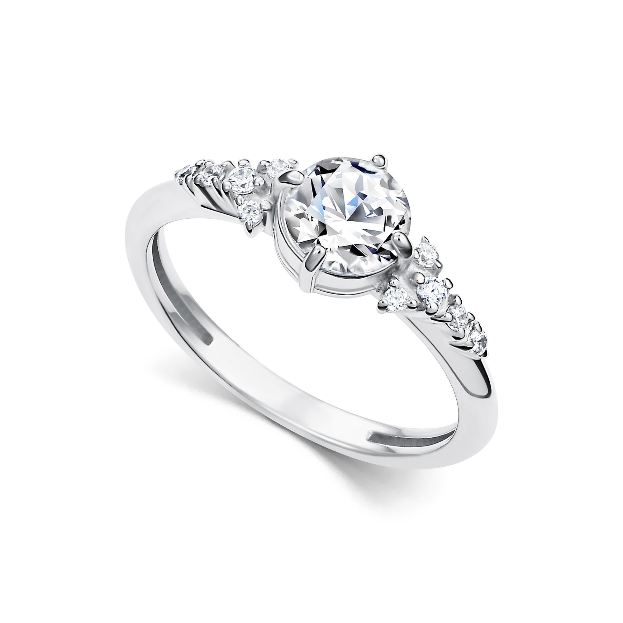 Кольцо из серебра с камнем Фианит, Горный хрусталь фото, цены