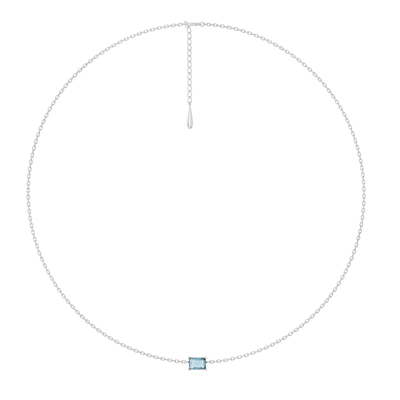 Колье из серебра с камнем Кварц син. фото, цены