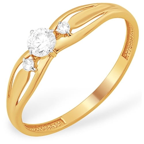 Кольцо из золота с камнем Фианит фото, цены