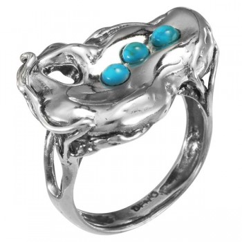 Кольцо из серебра с камнем Бирюза фото, цены