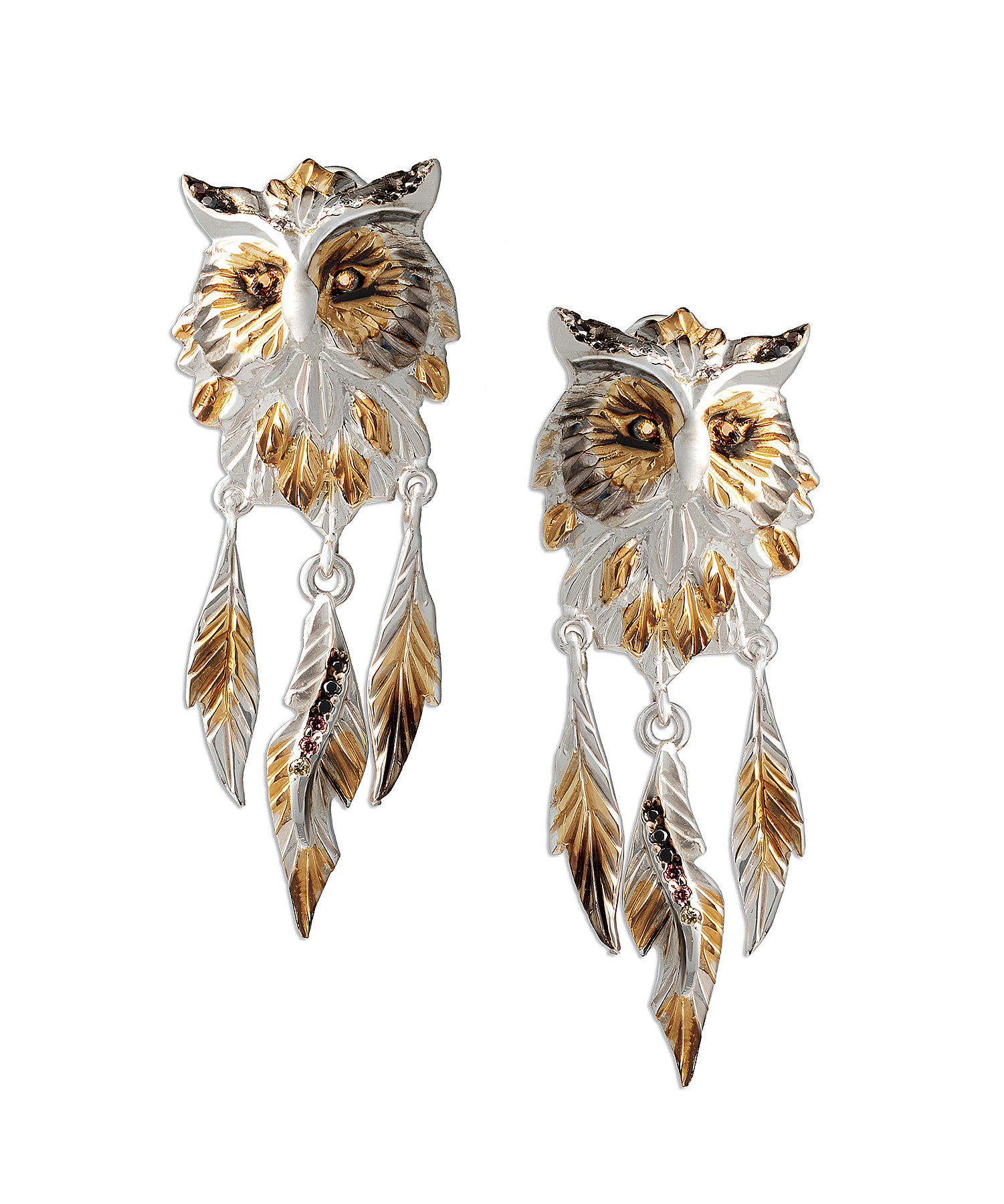 Серьги из серебра с камнем Фианит фото, цены