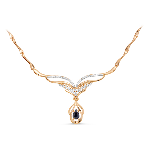 Колье из золота с камнем Бриллиант, Сапфир фото, цены