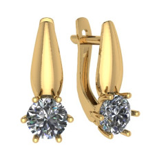 Серьги из золота с камнем Фианит фото, цены