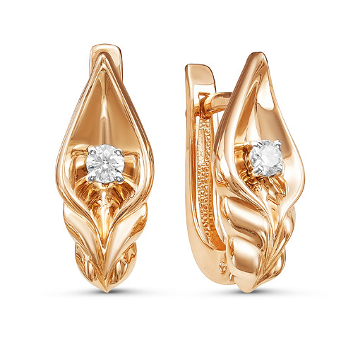 Серьги из золота с камнем Бриллиант фото, цены