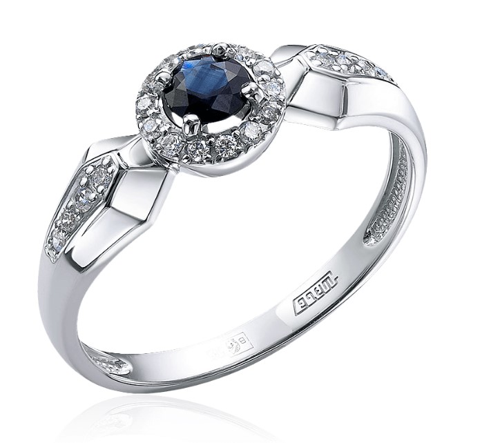 Кольцо из золота с камнем Бриллиант, Сапфир фото, цены