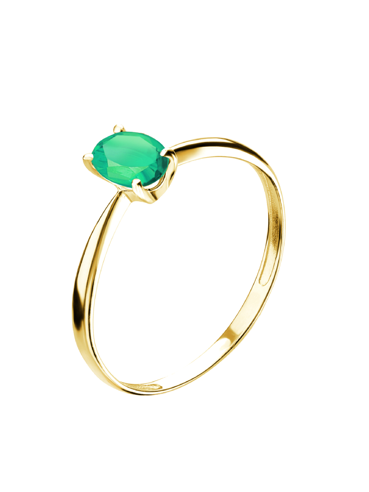 Кольцо из золота с камнем Изумруд фото, цены