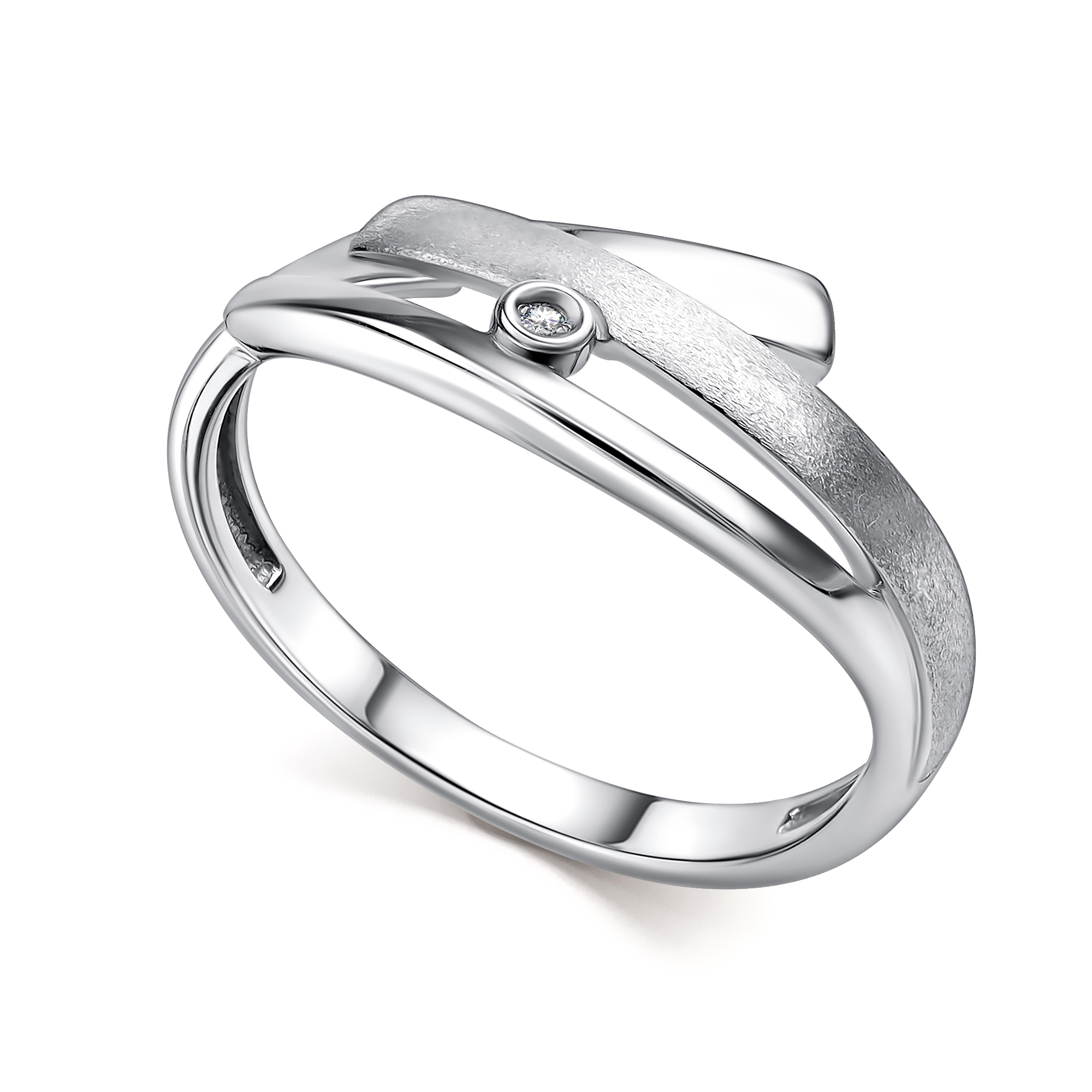 Кольцо из серебра с камнем Бриллиант фото, цены