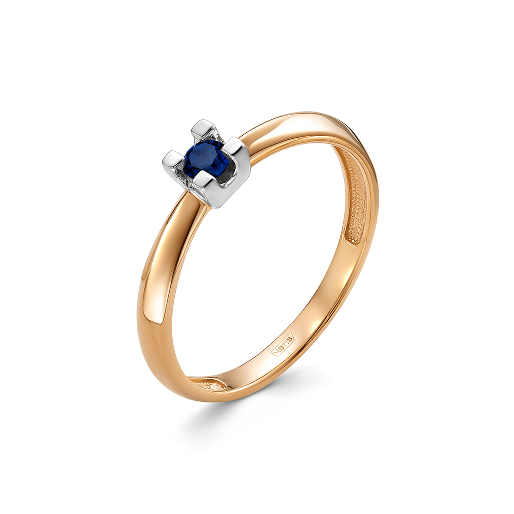 Кольцо из золота с камнем Сапфир фото, цены