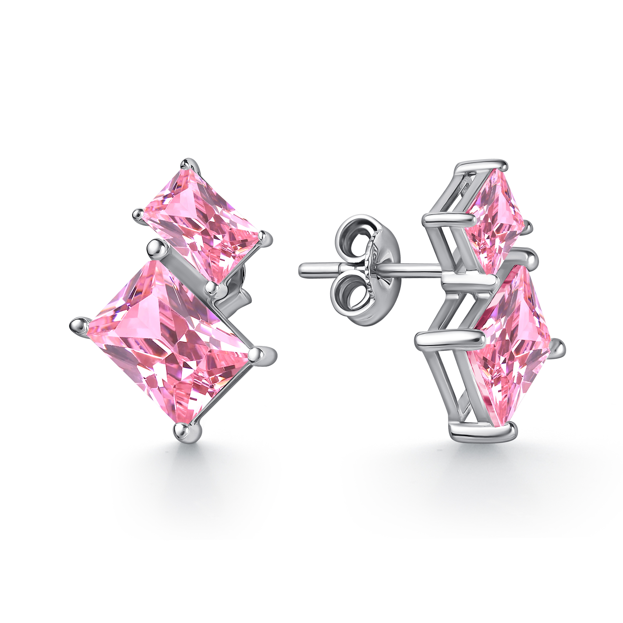 Пуссеты из серебра с камнем Фианит фото, цены