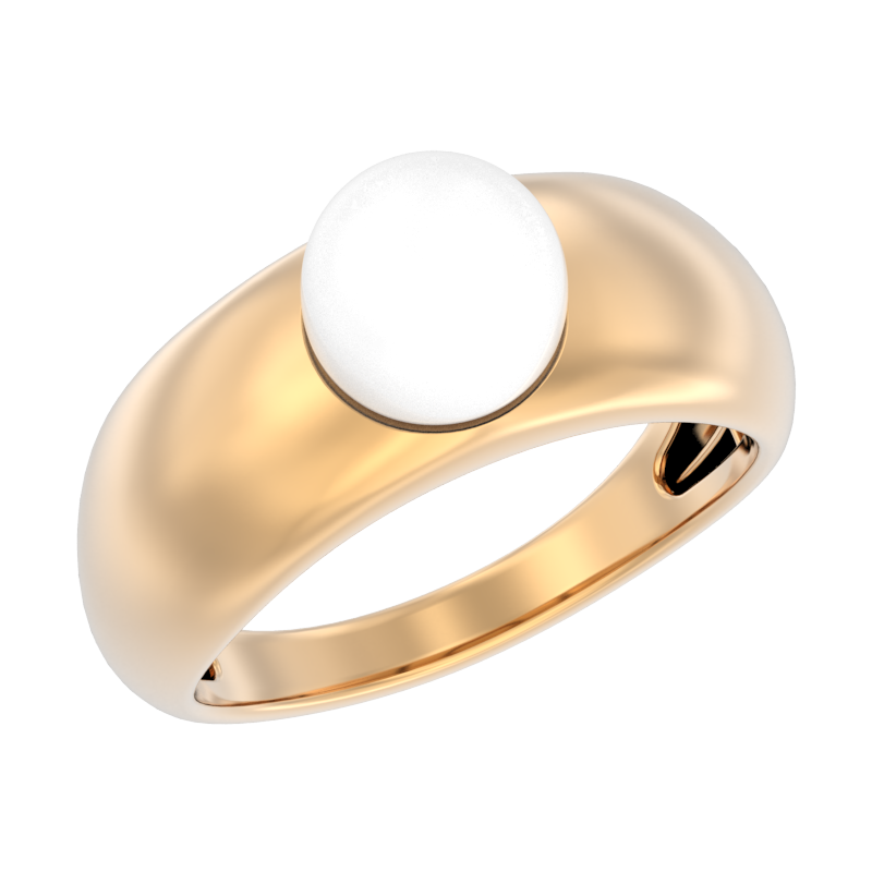 Кольцо из золота с камнем Жемчуг фото, цены