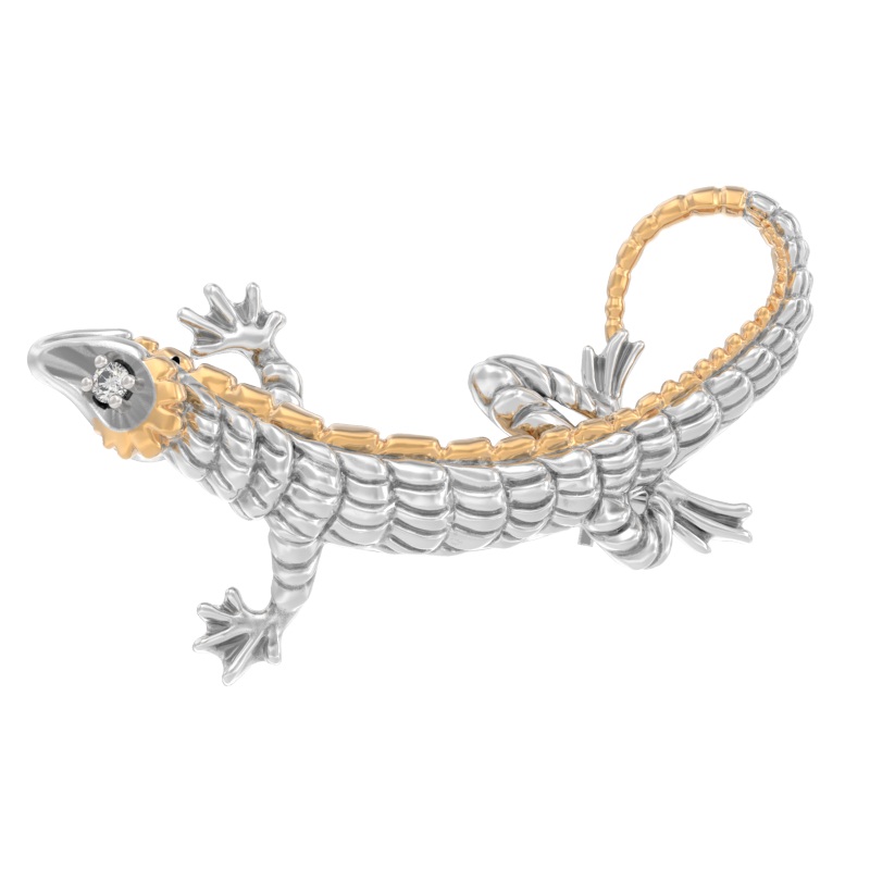 Брошь из серебра с камнем Фианит фото, цены