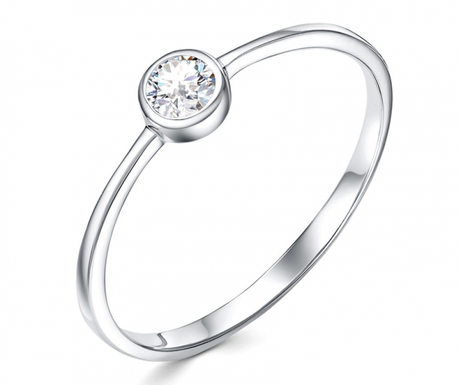 Кольцо из серебра с камнем Фианит фото, цены