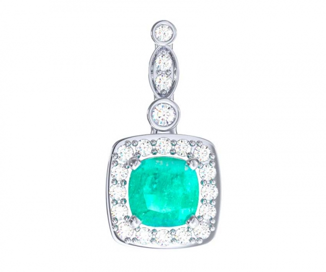 Подвеска из серебра с камнем Фианит, Горный хрусталь фото, цены